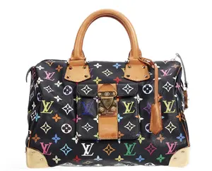 Pre-owned Louis Vuitton Canvas Travel Bags Takashi Murakami Multicolor Speedy 30 Monogram Black