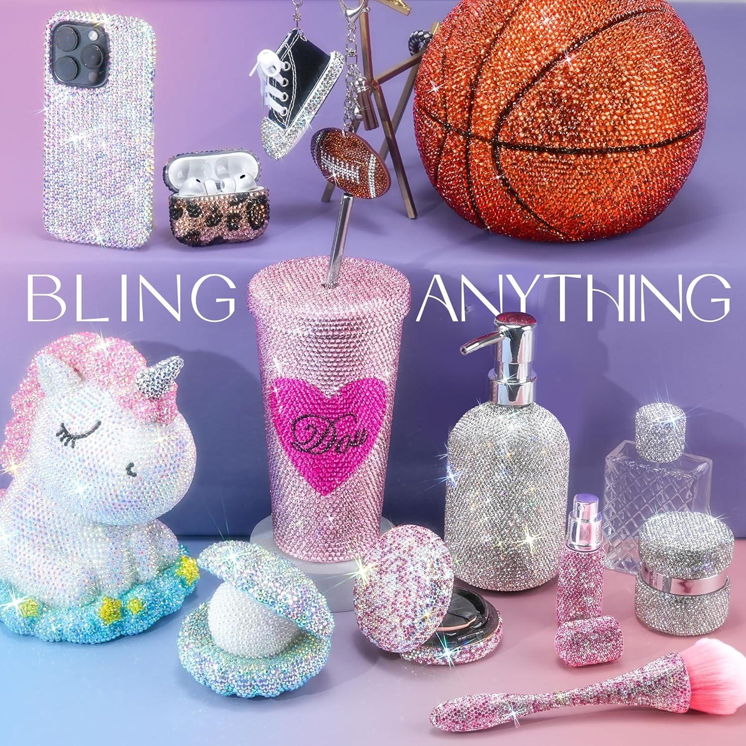 40000Pcs 40 Colors 3mm Jelly Rhinestones Kit for Bedazzling, Includes Tools & Tweezers, Flatback Resin Gems for DIY Crafting, Nail Art, Diamond Art, Phones Case & Makeup Supplies