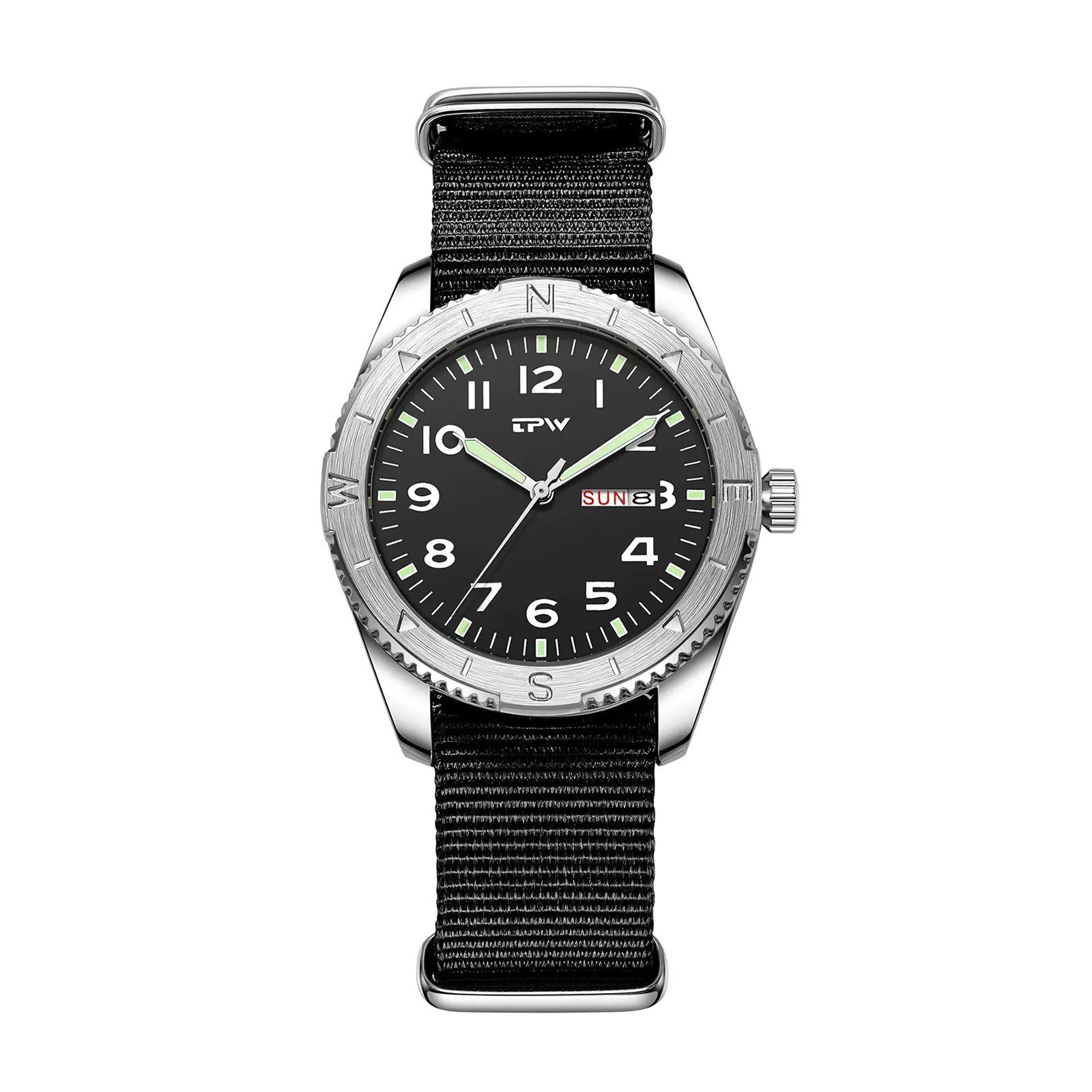 OIDEA Men Tactical Military Watch with Rotating Bezel, Waterproof Analog Quartz Field Watch with Date Day, Big Dial Nylon Strap Outdoor Wrist Watch for Men