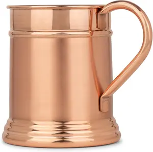 Large 18 oz, Moscow Mule Copper Mug | Solid Handcrafted 100% Pure Copper Cup - Inside & Out | Keeps Drinks Super Cold | Tankard Beer Stein Mug | Best Gift for Moscow Mule Lovers