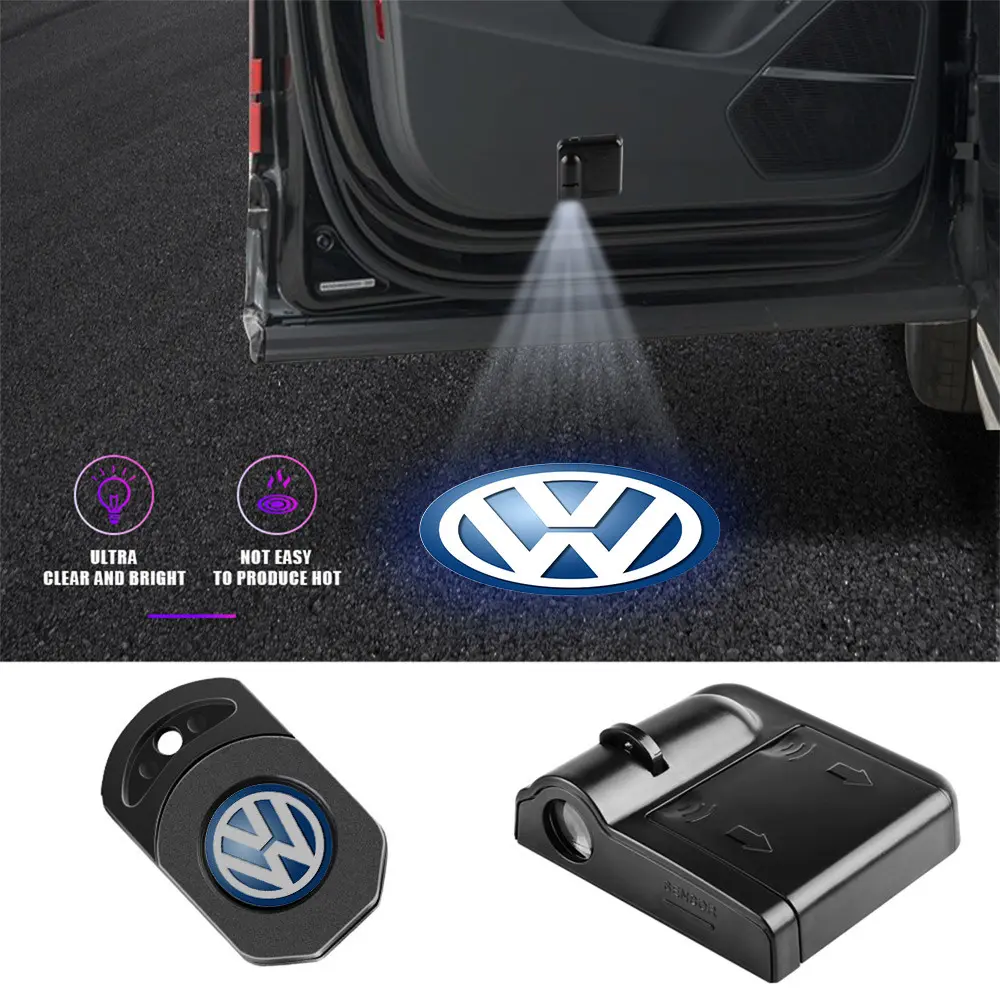 1/2/4pcs Car Laser Projector Magnetic Induction Lamp Wireless HD Welcome Light For Volkswagen VW GTI Golf Polo Passat VW Rline Car Door Projector Lights