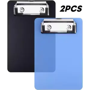 Portable Mini Memo Board Set, Durable PP Material, Compact Size 10.16x15.24 Cm, Ideal for Notes Receipts Bills, 2 Pieces with Strong Clips