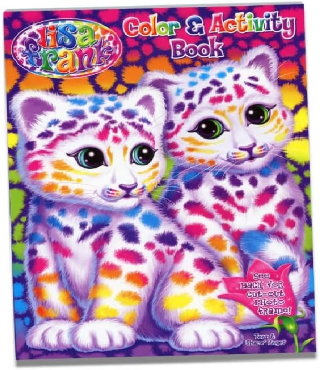 Lisa Frank Fun Coloring and Activity Book, Cute Cats Art Cover 64-Pages Drawing Book with Cut-Out Photo Frame (Pack of 1) Lisa Frank Fun Coloring and Activity Book, Cute Cats Art Cover 64-Pages Drawing Book with Cut-Out Photo Frame (Pack of 1)
