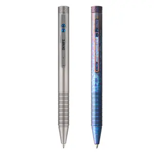 OKNIFE B1 Ti Titanium Writing Pen - Ingenious Clip-Action Mechanism, Lightweight EDC Smooth Pens with 2 Refills for Office, Working Tasks, Writing Pens