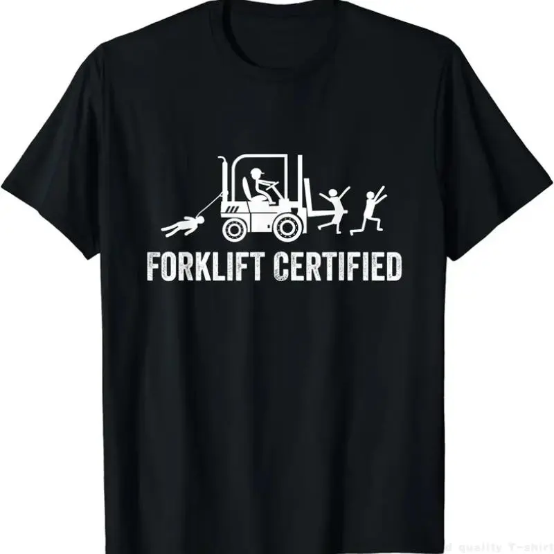 Funny Certified Forklift Operator Classic Short-Sleeve Garment, Casual Forklift Worker Clothes for Sports & Outdoor Activities