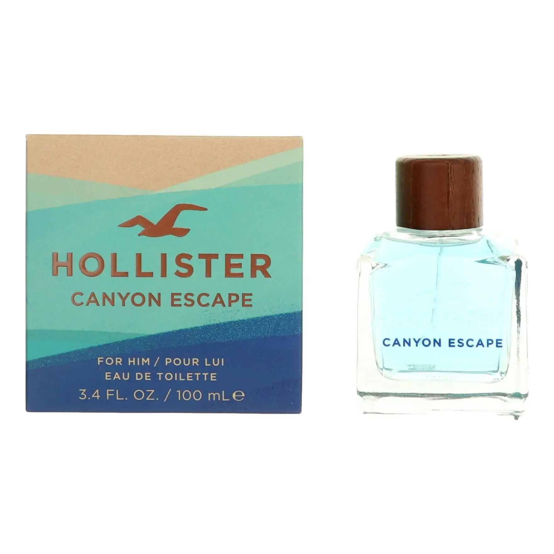 Hollister Canyon Escape Fresh Eau de Toilette Spray for Men - 3.4 fl oz Standard Size Spray Bottle, Male Wear Fragrance