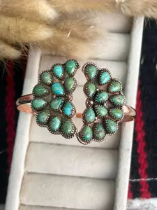 Handmade Copper Collection: Kingman Turquoise Cuff Bracelet