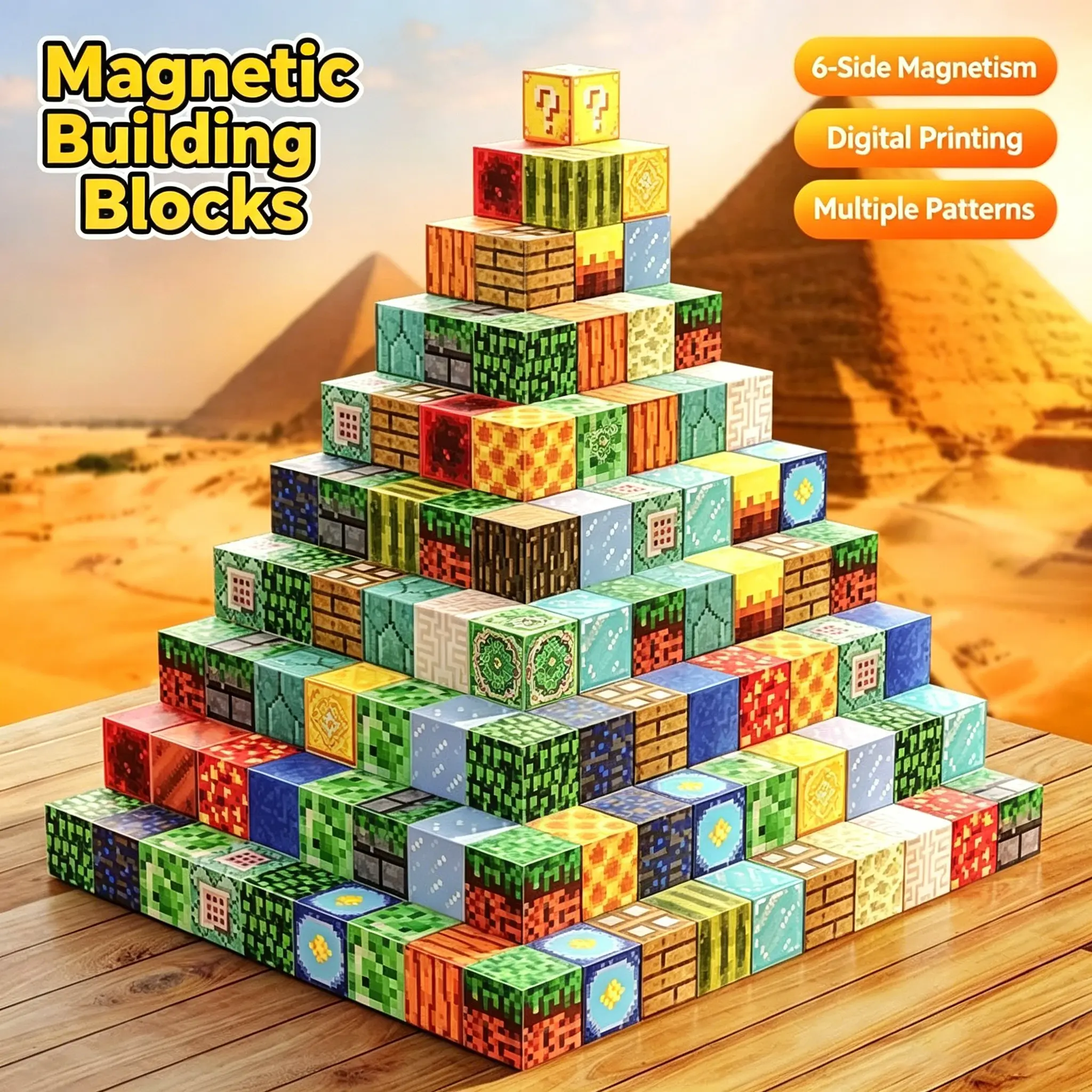 40PC Mini Magnetic Blocks – 6-Sided Magnet Cubes for Sibling Symmetry Play, Montessori STEM ABS Building Set, Rounded Safe Edges, Travel Camping & Birthday Christmas Gift for Kids 3+