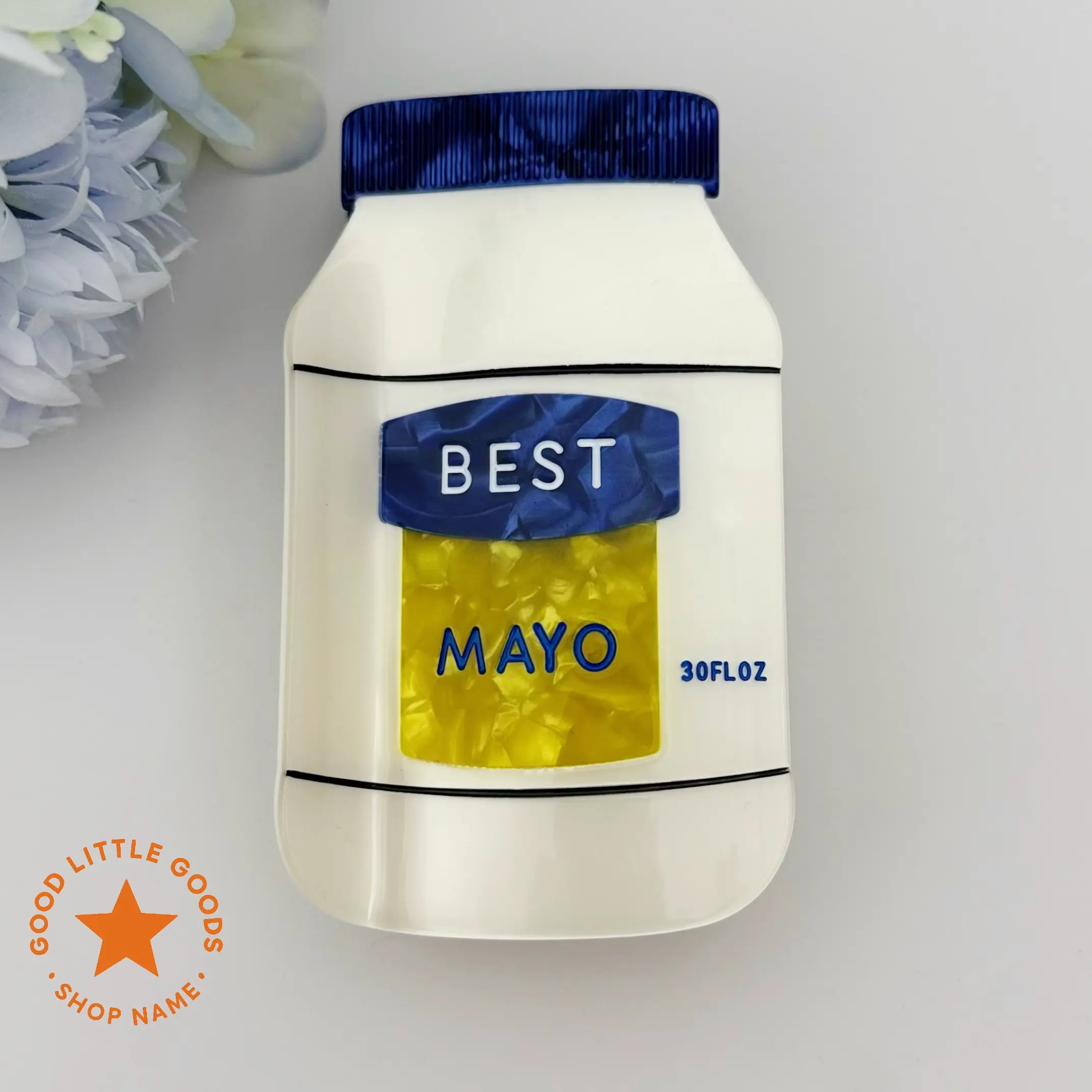 Best Mayo Hair Claw Clip – Real mayonnaise Funny Food-Inspired Cute Hair Accessory, Durable & Trendy Gift for Foodies, Women, Wife, GF, BFF, or Bestie | Unique Design Piece, Perfect for Birthday, Thanksgiving & Christmas