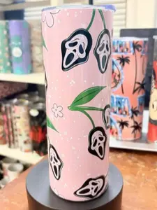 Scream Ghost Face 20oz Metal Skinny Tumbler