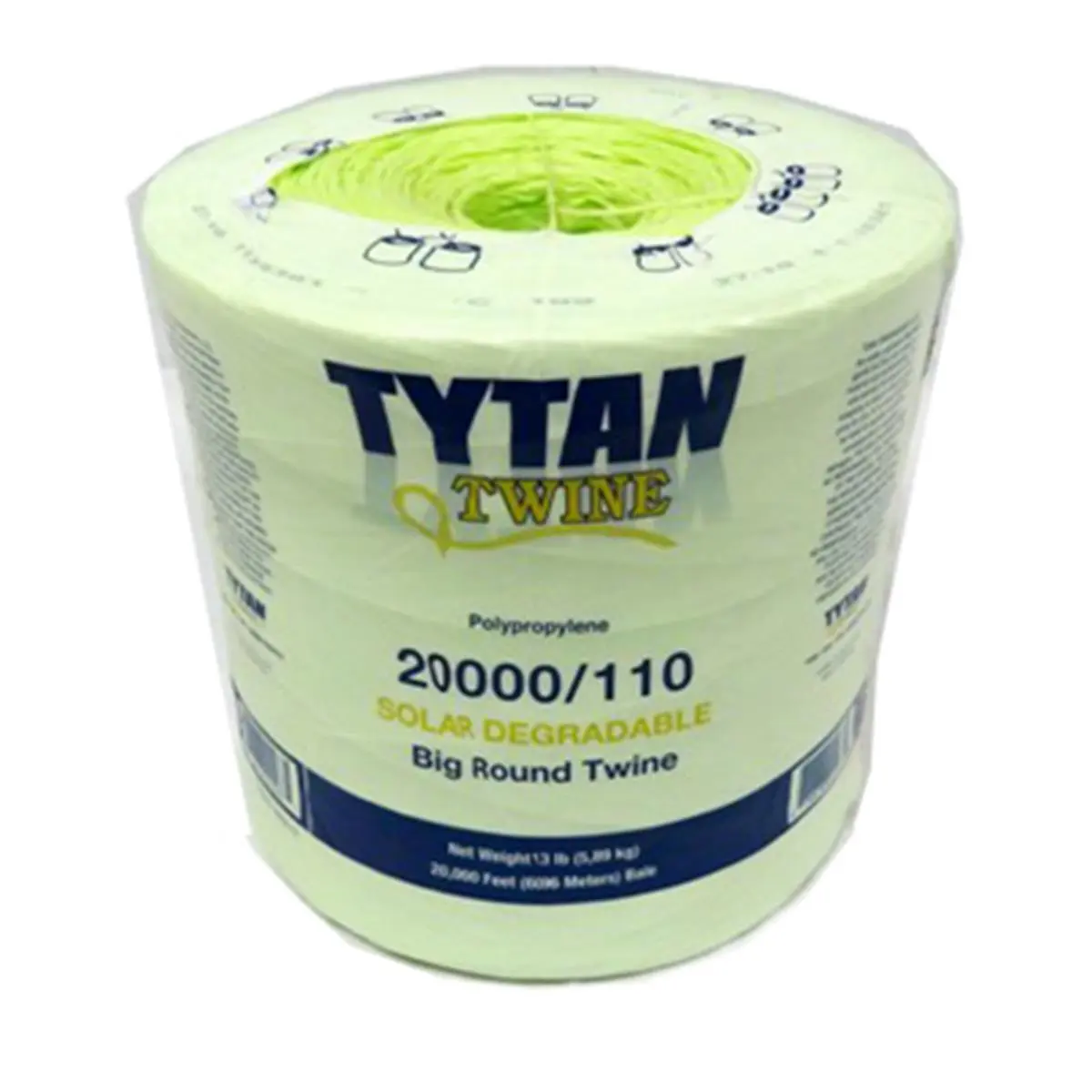 212 MAIN Polypropylene Solar Degradable Green Baler Twine (Synthetic Rope), Tytan International PBT20110TSDNBP Model, 20000 ft Spool