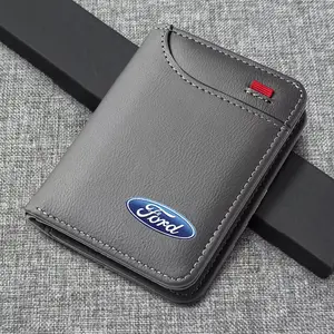 Leather Mini Credit Card Purse, Portable Wallet, Car Emblem Wallet Accessories, Compatible with Ford F150, Focus, Ranger, Fiesta, Transit, Mustang, Mondeo, Mk2, Mk3, Fusion