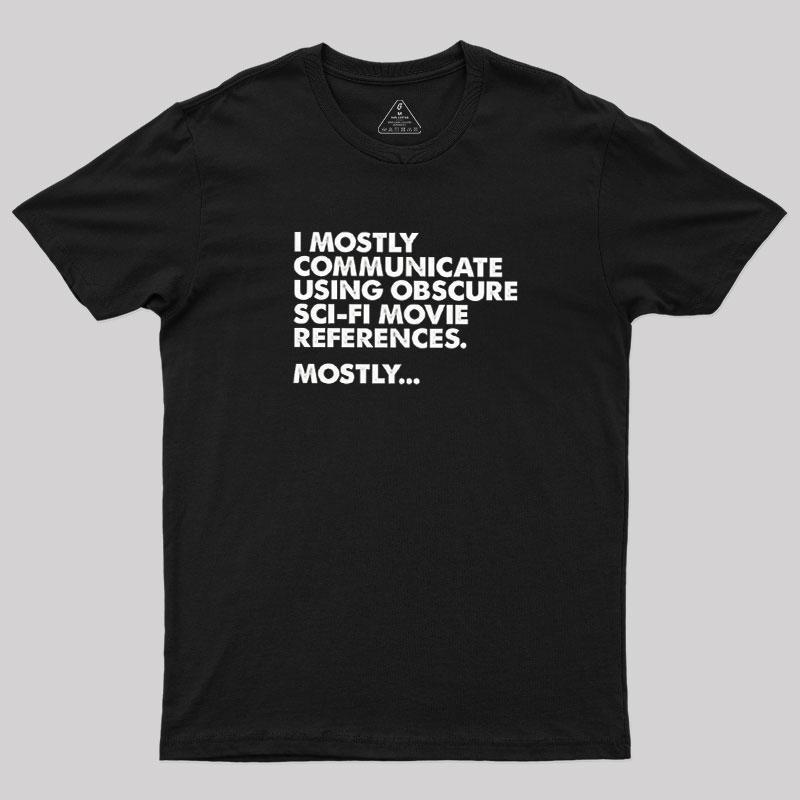 Men's Casual Cotton Round Neck Short-Sleeve T-Shirt - Menswear, All Seasons, Normal Type, Geek Sci-Fi Movie Reference Text Print Streetwear Top for Watch Parties