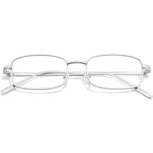 Fashion Clear Glasses Non Prescription Fake Glasses for Women Blue Light Blocking Rectangle Metal Glasses Frame