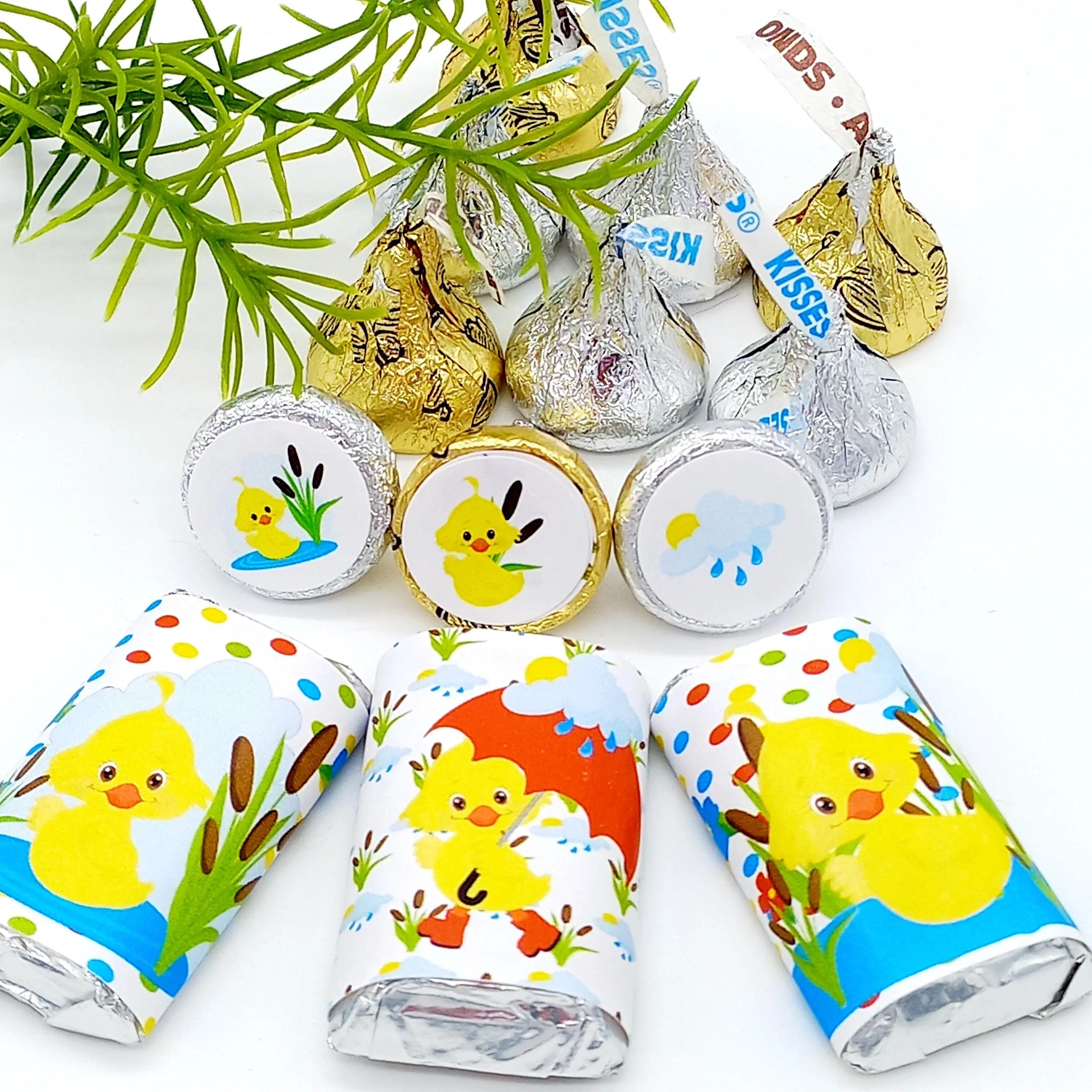 Little Duck Stickers Baby Shower Candy Buffet Labels, Duck Birthday Party Favors