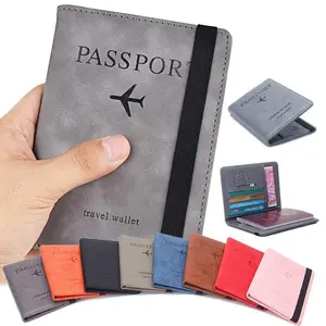 Premium PU Leather RFID Blocking Unisex Passport Cover - Compact Travel Accessory with Matt Protector, Elastic Band, Spacious Design, Multi-Functional Card Organizer Compartments for International & Daily Use, Security Feature