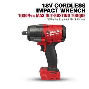 Milwaukee M18 FMTIWF12 1000Nm 1/2 Inch High Torque Impact Wrench For Heavy Equipment Mechanics Removing Rusted Lug Nuts On Semi Trucks & Trailers 4-mode drive control drill tool