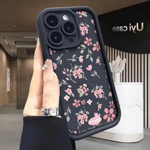 Blush Pink Wildflower Print Phone case iPhone 17 Air 16 16e 15 14 13 12 11 Pro Max Plus X XS for Shockproof Silicone TPU Bumper Drop Protection Soft Cover