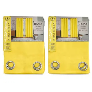 2 Pack Rama Yellow Energy Efficient Curtains 2 Panels 54x84 Blackout Grommet Window Treatment