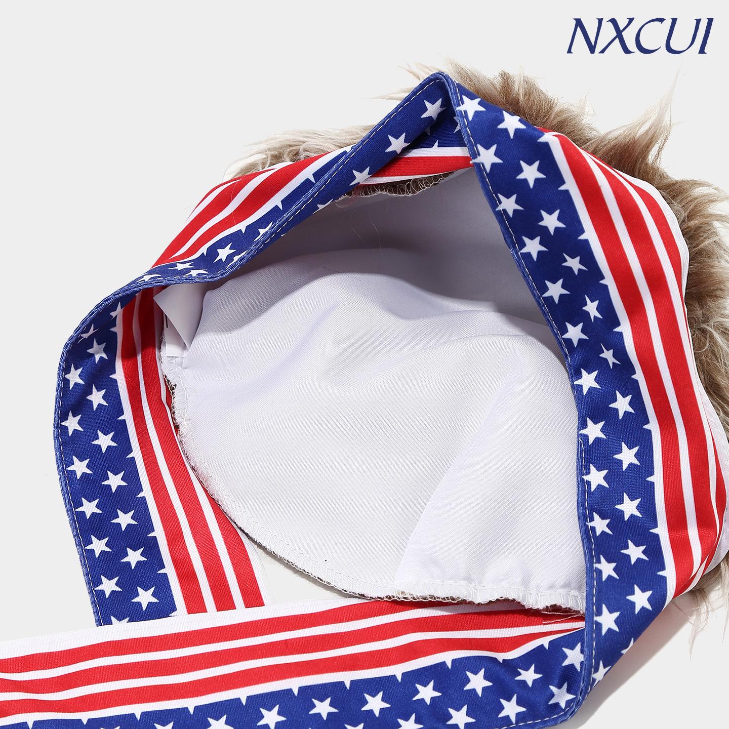 NXCUI National Flag Wig Headband Hat, Funny Costume Party Hat with Fake Hair for Sports Fans, USA/Mexico/Canada/Argentina Flag