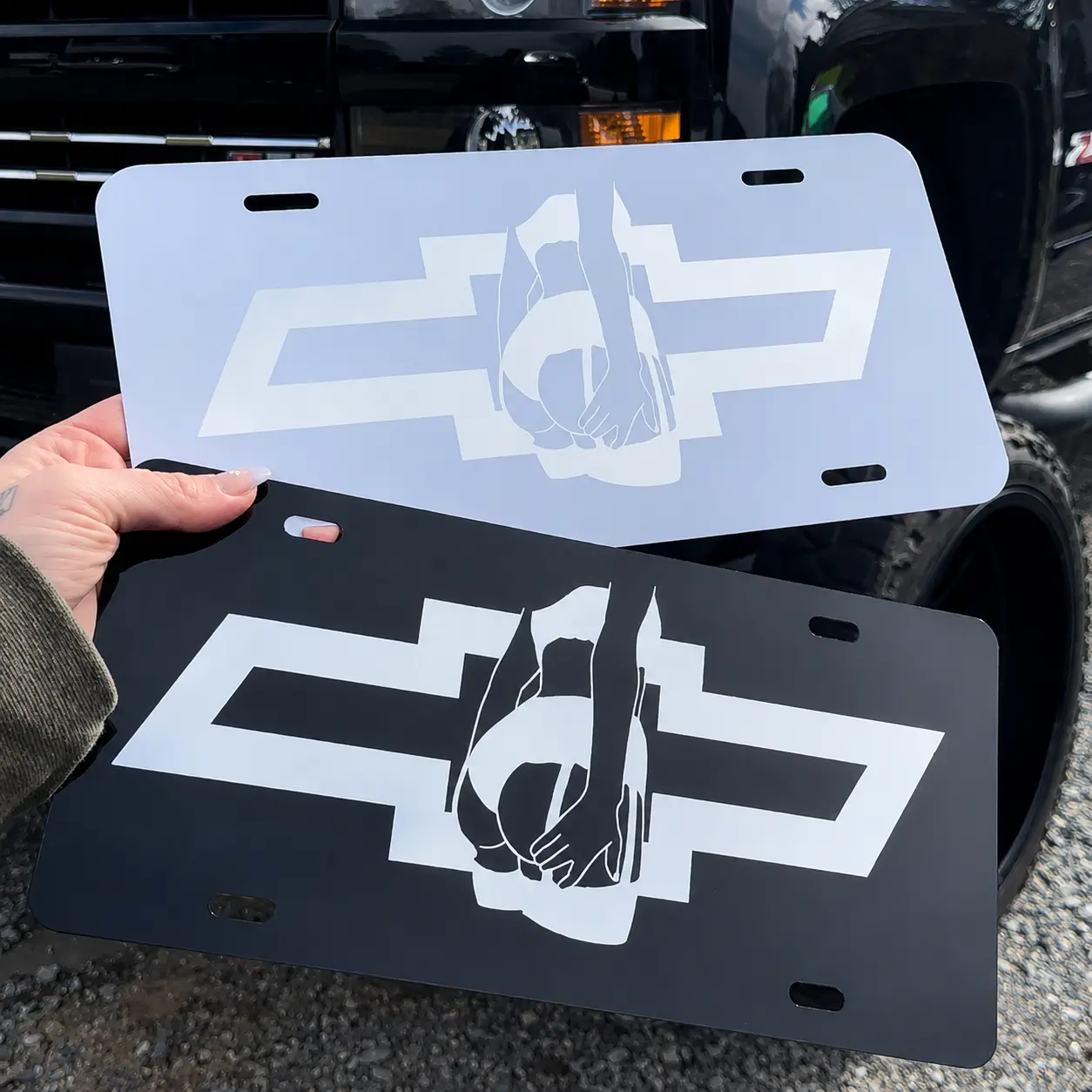 Funny Couple Metal License Plate, Black and Silver Novelty Car Tag, Adult Humor Truck Accessory, Unique Gift for Couples