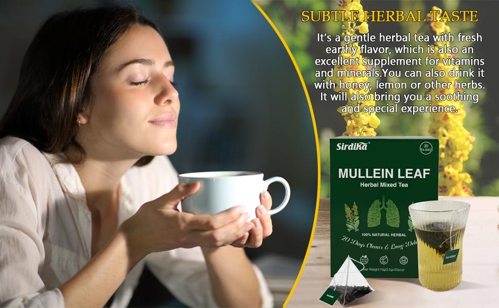 Mullein Tea Bags - Lung Clearing, Herbal Tea, Caffeine Free, 20 Bags Natural Blend of Herbal Ingredients