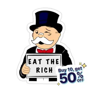 Eat The Rich Monopoly Man Sticker