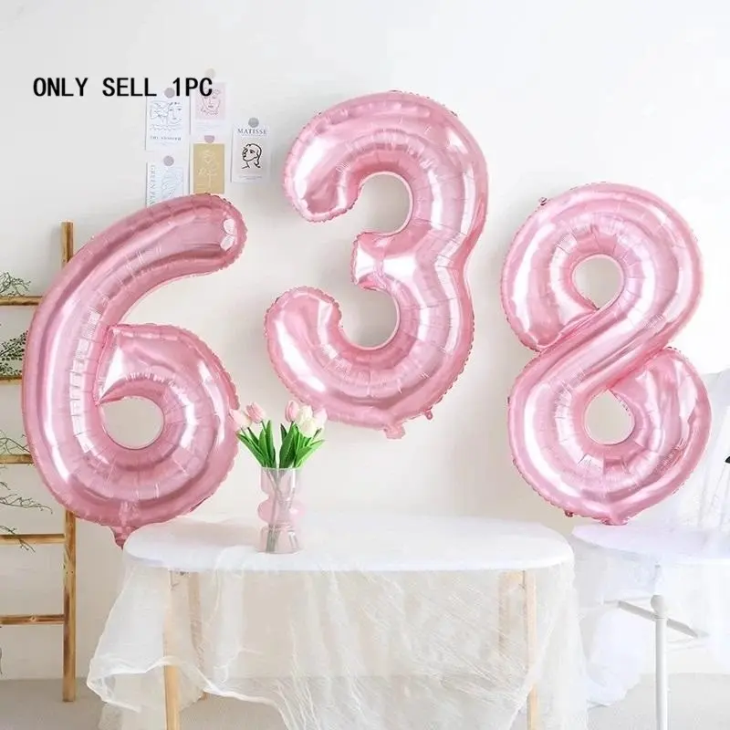 32 Inch Number Balloon, 1 Count Solid Color Balloon, Balloon for Birthday, Wedding, Festival, Party Decoration Decorating, Party Balloons Decorations