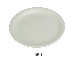 212 MAIN 9 in. Round Narrow Rim Normandy Plate - American White, Convenient, Durable, Reliable Kitchen Tableware, Pack of 24