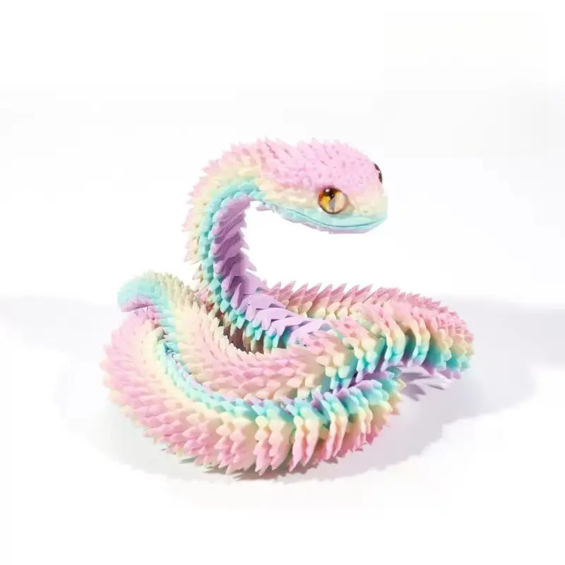 3D Printed Snake, Cute Snake Design, Animal Design, Colorful Lifelike Snake Toy, Creative Desktop Ornament, Home Decor Ornaments, Home Office Decoration, Decorative Home Ornament, Decorative Piece, Gift for Friend & Family