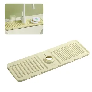 1 Kitchen Sink Faucet Pad—Adjustable silicone splash guard for stone sinks, quick-drying, suitable for bathrooms, laundry rooms, and bars—Durable kitchen sink accessory