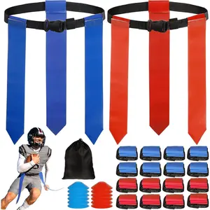 Flag Football Belts, Adjustable Flag Football Set with Flags, Cones Flag Football Belts and Flags for Youth Adults Training
