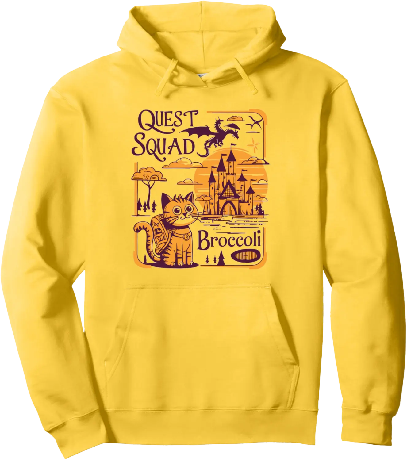 Funny Distressed Cat Quest Fantasy Squad Broccoli Adventure Pullover Hoodie - Sarahreb Shop 33B0DWLRMTHL