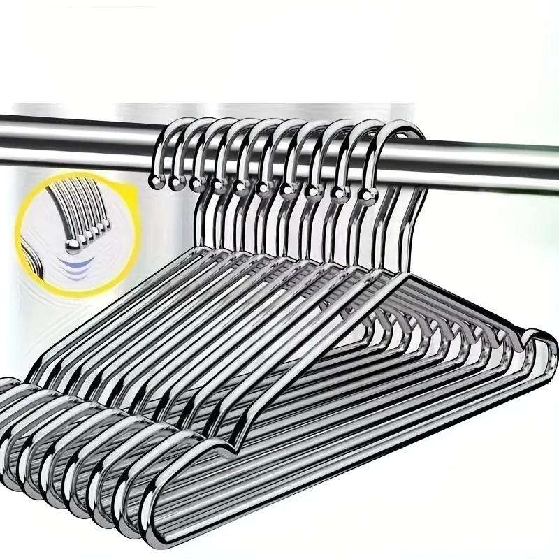 20-Pack Heavy-Duty Clothes Hangers, Polished Thickened Metal Hooks, Durable & Secure Clothing Storage Solution for Home or Retail Store, Ideal for Garment Display