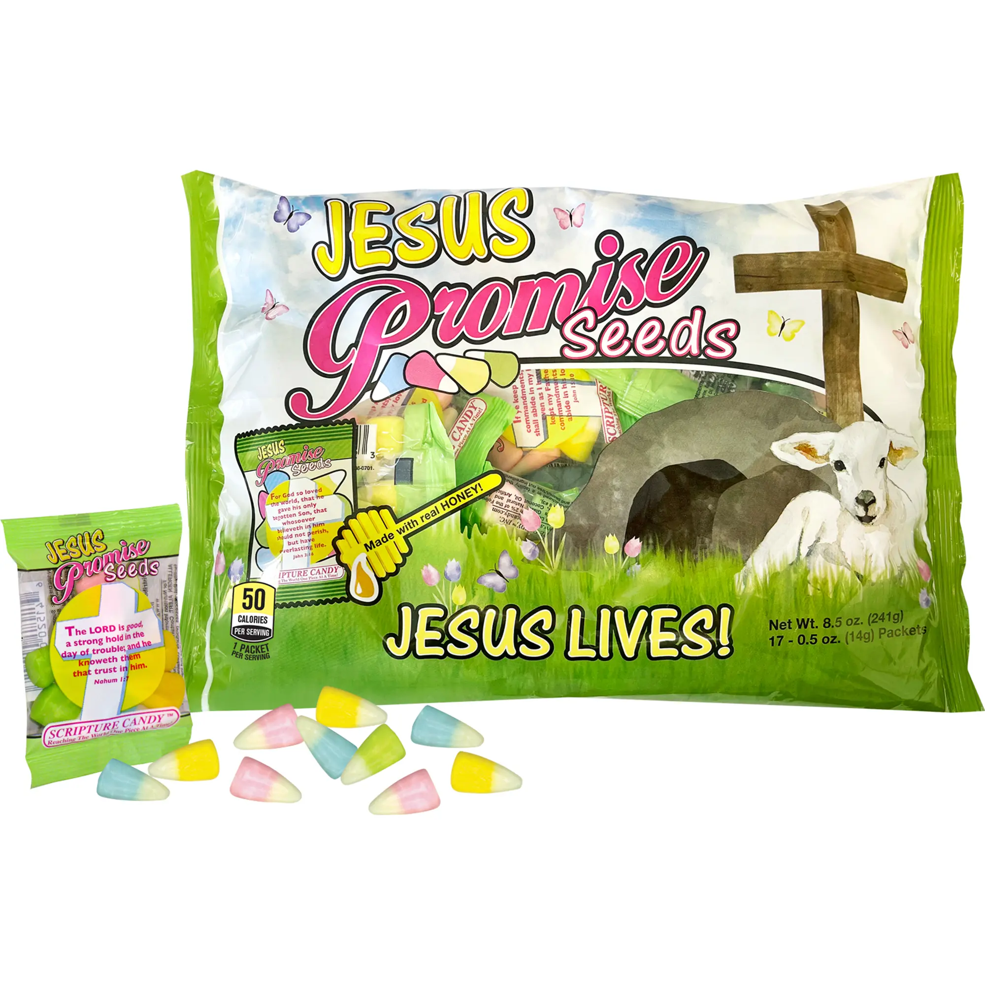 Jesus Easter Promise Seeds Pastel Candy Corn Packets, 15 Count