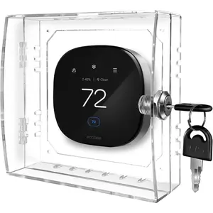 Universal Small Thermostat Lock Box-Thermostat Cover with Key Clear Small Thermostat Guard Fit  Ecobee,,Nest Thermostat  Wall 4.72''*4.72''*2'' or Smaller