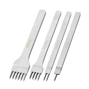 Leather Stitching Tool, 4 Pack, 3mm, 1/2/4/6 Prong, Chisel, Hole Punch