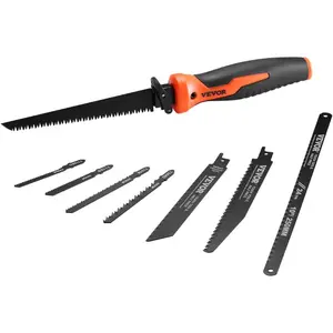 VEVOR Folding Jab Saw, 5 in Foldable Keyhole Saw with Soft Grip Handle, Folding Drywall Hacksaw with Triple Ground Teeth and Sharp Tip, for Drywall, Wood, PVC Pipes, Thin Sheets, Wall PanelsVEVOR Super Brand Day