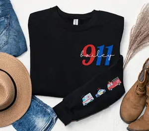 Custom Dispatcher Sweatshirt, Custom Design on Sleeve Dispatcher Sweatshirt, Womans Dispatcher Sweatshirt, Christmas Dispatcher Sweatshirt