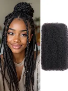 Afro Kinkys Bulk Human Hair for Dreadlocks Extensions and Locs Repair 1 Pack 30 Gram Afro Kinky Curly Human Hair Bulk for Twist
