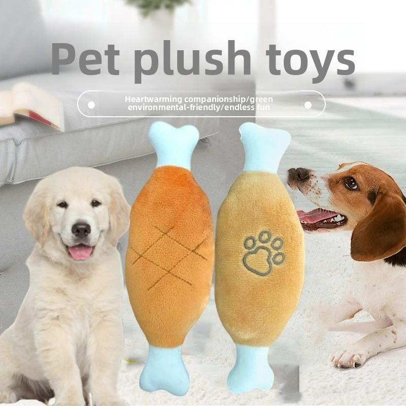 Durable Chew Toy – Sounding Chicken Leg Plush Pet Toy for Dogs, Interactive Training Pet Supplies