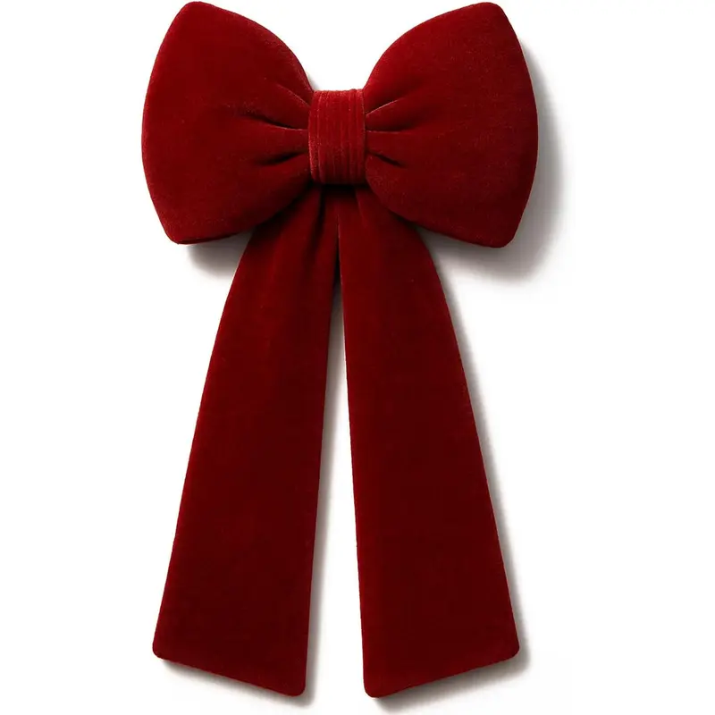 Christmas Velvet Red Bow Christmas Tree Topper Bow Decorations 17.7''x9.8'' Red Xmas Decorations for Xmas Tree Home Wreath Front Door Fireplace