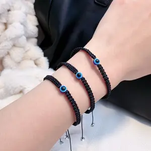 Evil Eye Bracelet 1 piece – Adjustable Black Braided Cord | Unisex Protection Jewelry for Daily Wear & Gift