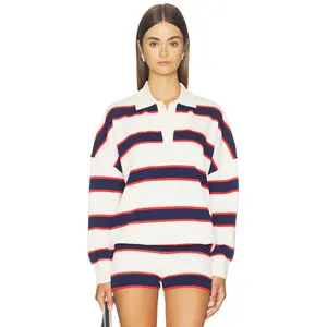 SEROYA Taby Sweater in Eggshell Stripe Eggshell	Stripe