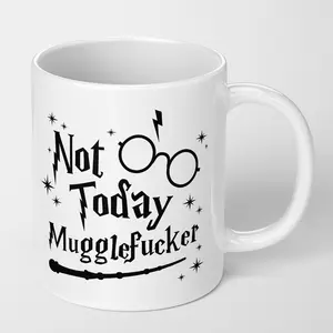 Not Today Muggle Cup, Harry Potter Inspired Design, Perfect Gift for Fans, High-Quality Ceramic Mug, Ideal for Coffee & Tea Lovers, Ceramic Drinkware