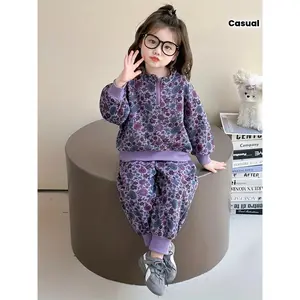 Girls' Casual Outfit Set Spring/Fall 2025 New Style Fashionable Printed Cool Wear for Kids, Perfect for Outdoor