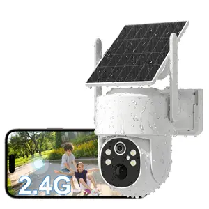 Solar Security Camera Wireless Outdoor 2K HD, PTZ WiFi 6, AI Motion Detection, Color Night Vision, 2-Way Audio, IP65 Waterproof
