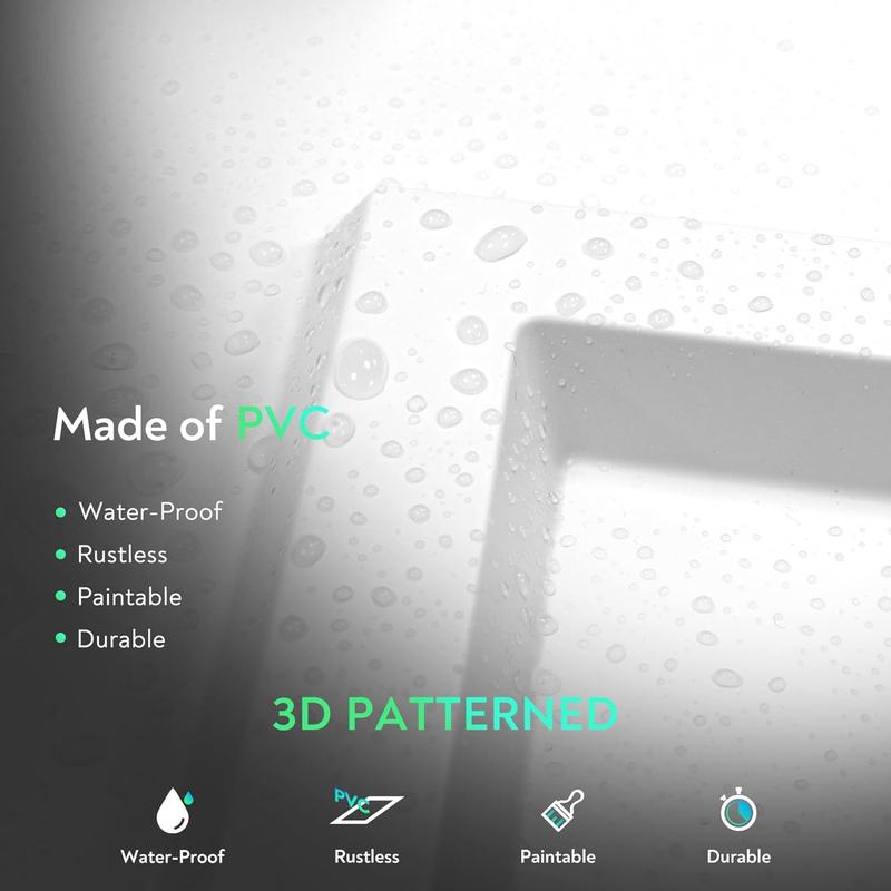 STICKGOO Black Drop Ceiling Tiles 2ft x 2ft, Glue Up Ceiling Panels, Waterproof, Premium PVC to Prevent Breakage, 12 Pack Cover 48 Sq. Ft Easy Installation Multipurpose