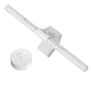 Quntis White Auto-Dimming Monitor Light Bar PR Eye-Care No Glare USB Computer Lamp Stepless Dimming & Auto-Dimming Brightness Dual Control Modern Aesthetic Space Saving Desk Accessories Office Gaming Reading