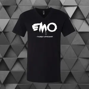 EMO-tionally Intelligent | Women's V Neck Tee T-Shirt Emo Alternative Goth punk rock Shirt